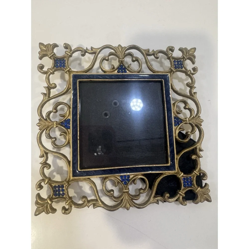 Frame Gold & Blue Sparkle Photo Picture Frame